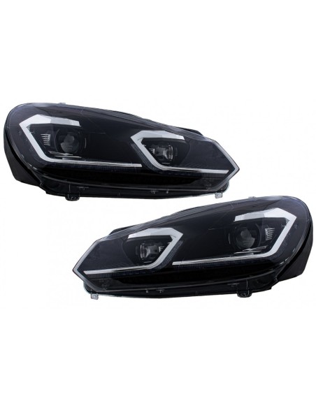 Fari a LED per VW Golf 6 VI (08-13) w/ Facelift G7.5 Look Silver Flowing Luci di svolta sequenziali