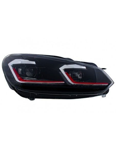 Fari a LED per VW Golf 6 VI (08-13) w/ Facelift G7.5 GTI Look Red Flowing Luci di svolta sequenziali LHD