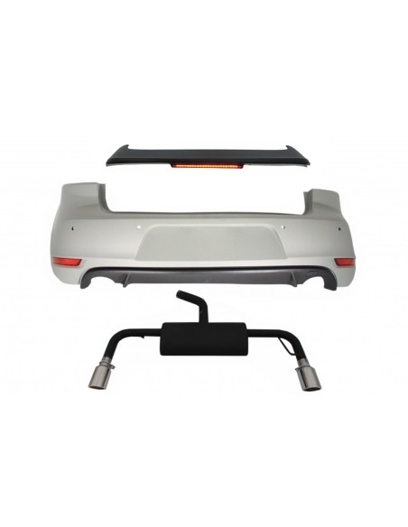 Paraurti posteriore tetto spoiler w/ LED luce del freno per VW Golf 6 VI (08-12) e sistema di scarico