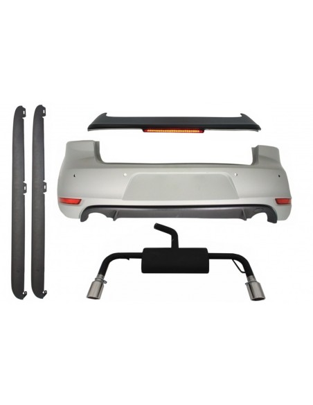 Paraurti posteriore tetto spoiler w/ LED luce del freno per VW Golf 6 VI (08-12) sistema di scarico e laterali gonne