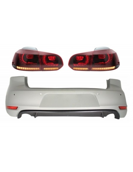 Paraurti posteriore per VW Golf 6 VI (08-12) w/ fanali posteriori FULL LED rosso-fumo