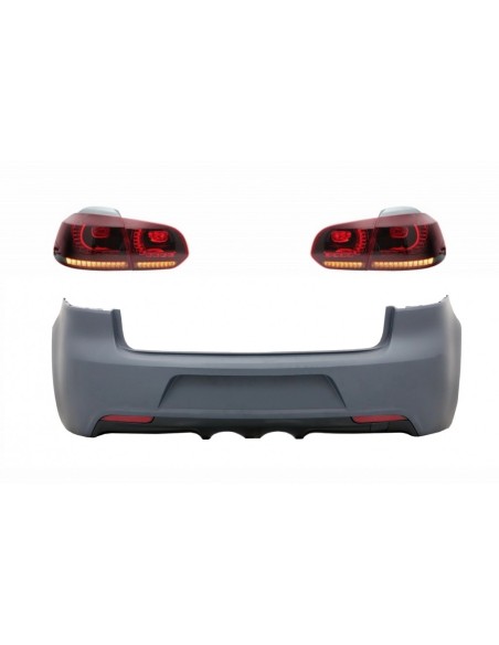 Paraurti posteriore w/ fanali posteriori LED completo per VW Golf 6 VI (08-13) R Design Red Cherry