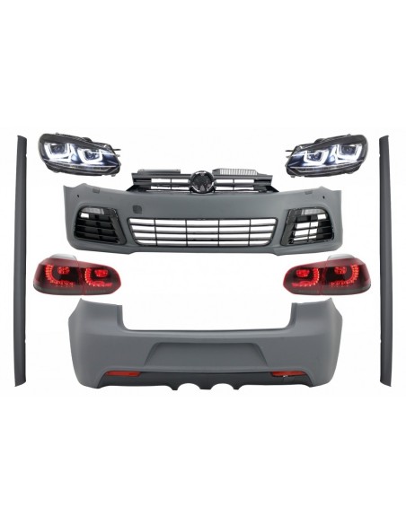 Kit completo per VW Golf VI 6 MK6 (08-13) R Design w/ Fari e fanali posteriori Dynamic Turning Light Only RHD