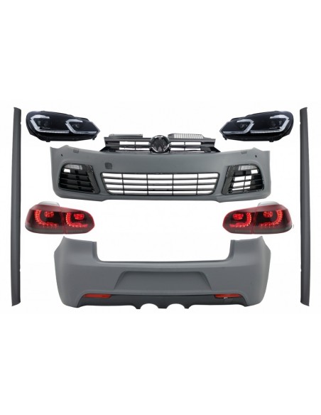 Kit completo per VW Golf VI 6 MK6 (08-13) R Design w/ Vetro di fumo di svolta sequenziale