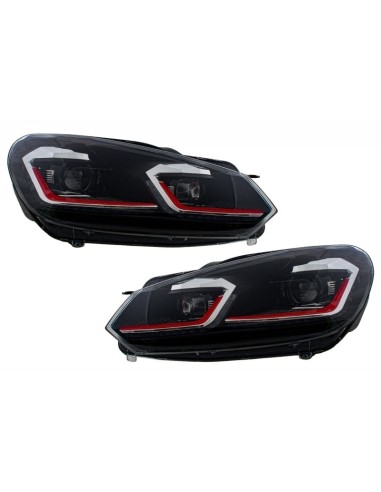 Fari a LED e fanali posteriori per VW Golf 6 VI (08-13) w/ Facelift G7.5 GTI Look Red Flowing Luci di svolta sequenziali LHD
