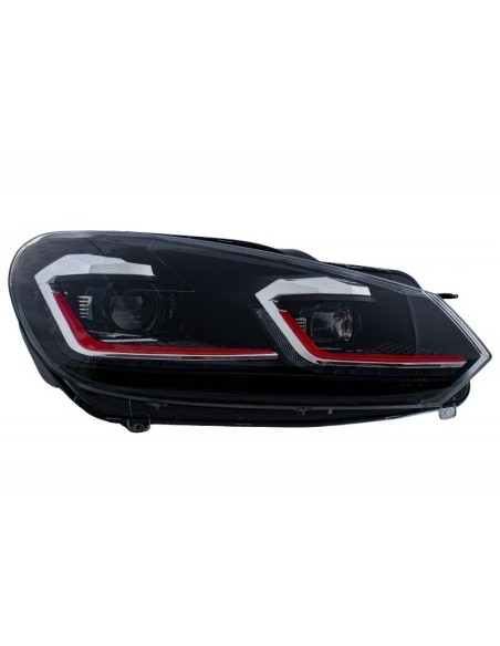 Fari a LED e fanali posteriori per VW Golf 6 VI (08-13) w/ Facelift G7.5 GTI Look Red Flowing Luci di svolta sequenziali LHD