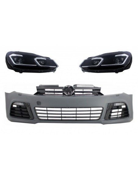 Paraurti anteriore per VW Golf 6 VI (08-13) w/ LED fari che scorre sequenziale Turning Lights R Look