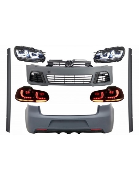 Kit completo per VW Golf VI 6 MK6 (08-13) R Design w/ Fari LED RHD e luci posteriori Dynamic Turning Light