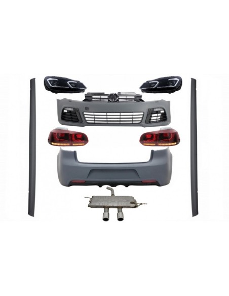 Kit completo per VW Golf VI 6 MK6 (08-13) R Design w/ Fari LED e luci posteriori Dynamic Turning Light