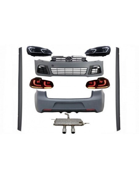 Kit completo per VW Golf VI 6 MK6 (08-13) R Design w/ Fari LED e luci posteriori Dynamic Turning Light