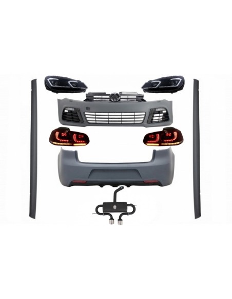 Kit completo per VW Golf VI 6 MK6 (08-13) R Design w/ Fari LED e luci posteriori Dynamic Turning Light