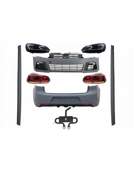 Kit completo per VW Golf VI 6 MK6 (08-13) R Design w/ Fari LED e luci posteriori Dynamic Turning Light