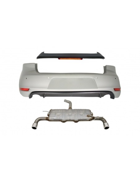 Paraurti posteriore tetto spoiler w/ LED luce del freno per VW Golf 6 VI (08-12) e sistema di scarico