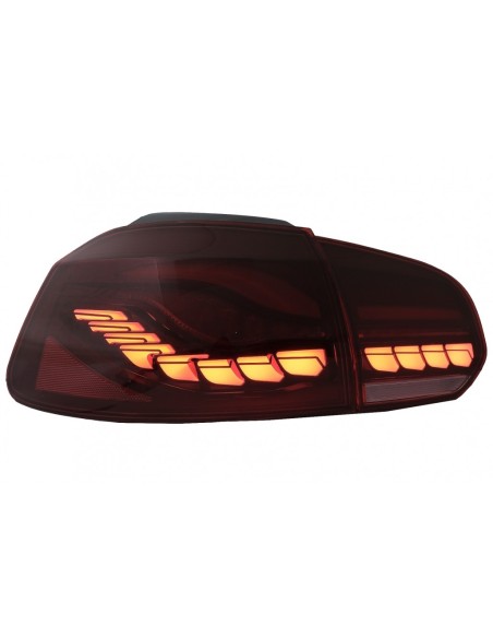 Fanali posteriori Full LED per VW Golf 6 VI (08-13) Fumo rosso w/ Luci di svolta dinamiche sequenziali