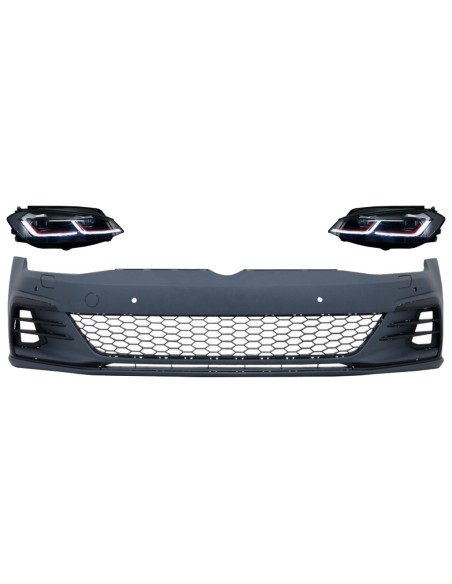 Paraurti anteriore per VW Golf VII 7.5 (17-) e LED fari sequenziale dinamico Turning Lights GTI Look