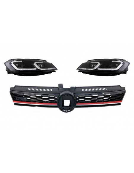 Calandra centrale Badgeless per VW Golf 7.5 VII Facelift (17-up) w/ LED Fari Luci di svolta dinamiche sequenziali
