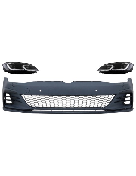 Paraurti anteriore per VW Golf VII 7.5 (17-) e LED fari sequenziale dinamico Turning Lights GTI Look