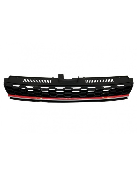 Griglia centrale Badgeless per VW Golf 7.5 VII Facelift (17-up) Rosso e Cromo