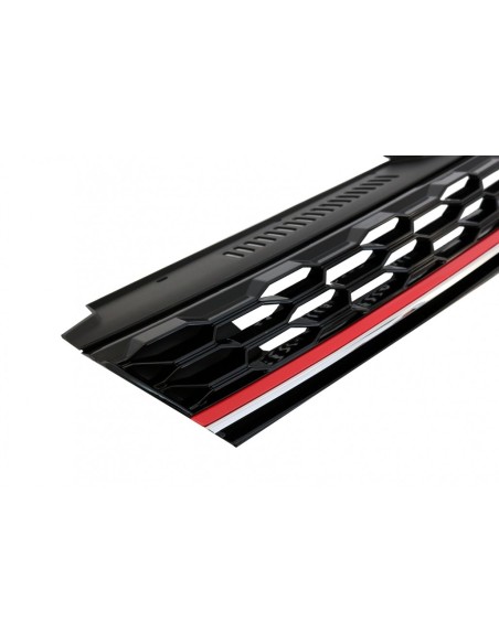 Griglia centrale Badgeless per VW Golf 7.5 VII Facelift (17-up) Rosso e Cromo