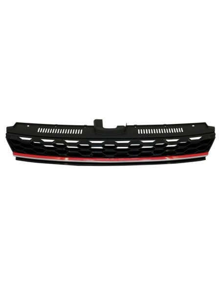 Centrale Badgeless Grille w/ LED Fari sequenziale Dynamic Turning Lights per VW Golf 7.5 VII Facelift (17-up) Rosso e Chrome