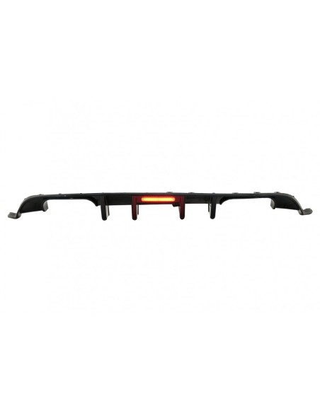 Paraurti posteriore diffusore d'aria per VW Golf 7.5 (17-19)Look Piano nero w/ LED riflettore rosso