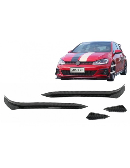 Paraurti anteriore alette laterali per VW Golf 7.5 GTI 5G Hatchback (17-) Carbon Look
