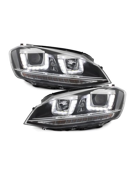 Fari 3D LED DRL LED luci di svolta per VW Golf 7 VII (12-up) R-look nero