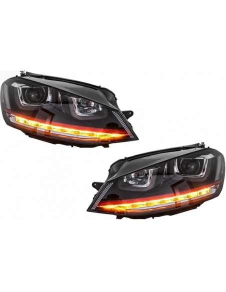 Fari 3D LED DRL per VW Golf 7 VII RED R GTI Look LED Turn Light