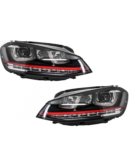Fari 3D LED DRL per VW Golf 7 VII RED R GTI Look LED Turn Light