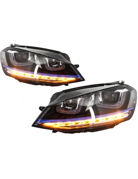 Fari 3D LED DRL per VW Golf 7 VII Blue GTE Look LED Turn Light