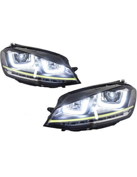 Fari 3D LED DRL per VW Golf 7 VII giallo R400 sguardo LED luce di svolta