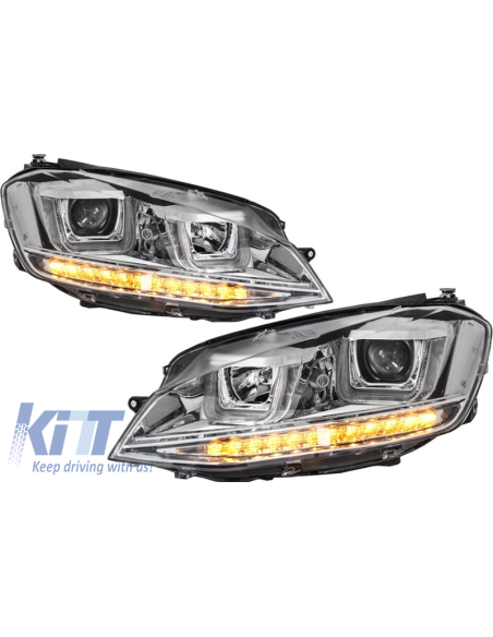 Fari 3D LED DRL LED luci di svolta per VW Golf 7 VII (12-up) Chrome