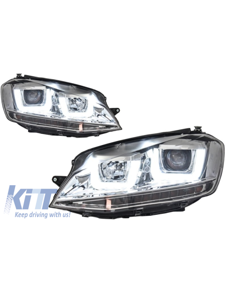 Fari 3D LED DRL LED luci di svolta per VW Golf 7 VII (12-up) Chrome