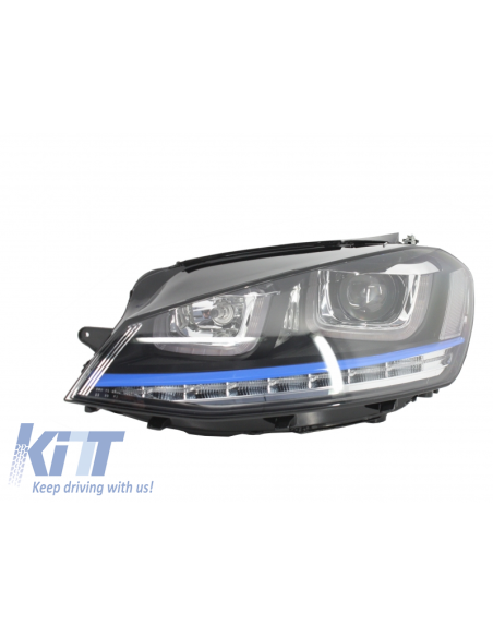 Fari di montaggio 3D LED Turn Light DRL w/ griglia per VW Golf 7 VII Blue GTE Look
