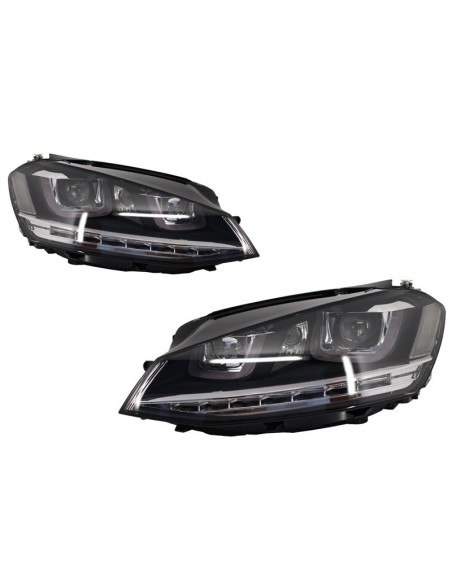 Fari 3D LED DRL per VW Golf 7 VII argento R-Line LED che scorre luci di svolta sequenziale
