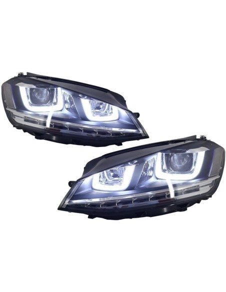 Fari 3D LED DRL per VW Golf 7 VII argento R-Line LED che scorre luci di svolta sequenziale