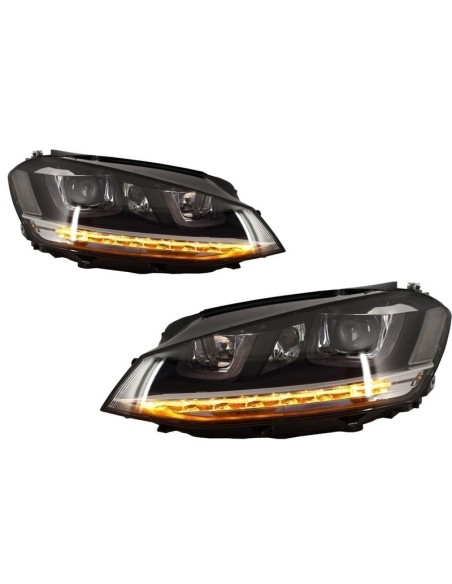 Fari 3D LED DRL per VW Golf 7 VII argento R-Line LED che scorre luci di svolta sequenziale