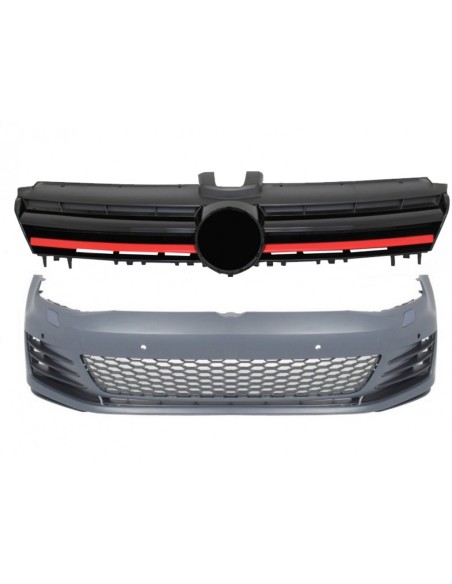 Paraurti anteriore per VW Golf VII 7 5G (13-17) w/ griglia centrale rosso