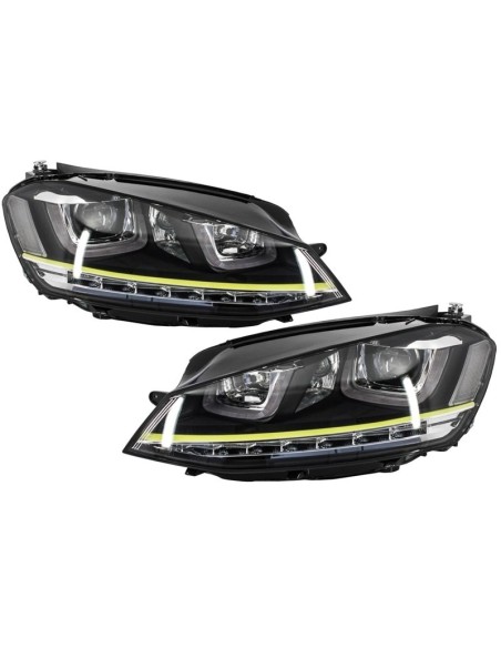 Fari 3D LED DRL per VW Golf 7 VII Yellow R400 Look LED Turn Light FLOWING Luci di svolta sequenziali