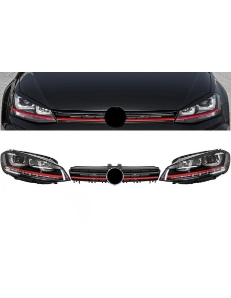 Fari dell'Assemblea 3D LED VW Golf 7 VII RED R GTI