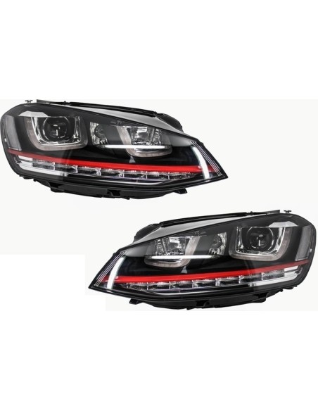 Fari RHD 3D LED DRL per VW Golf 7 VII RED R GTI Look LED che scorre luci di svolta sequenziali