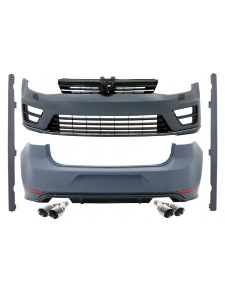 Completo Body Kit + scarico Quad per VW Golf 7 VII 12 + R Look