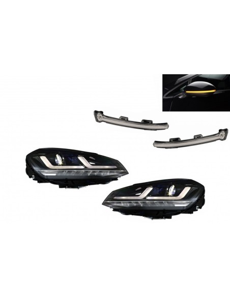 Osram Full LED fari w/ indicatori dello specchio dinamico per VW Golf 7 VII aggiornamento nero