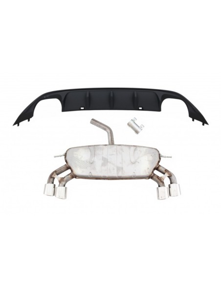 Sistema di scarico completo w/ paraurti posteriore diffusore d'aria per VW Golf 7 VII MK7 (13-17) ABT Design
