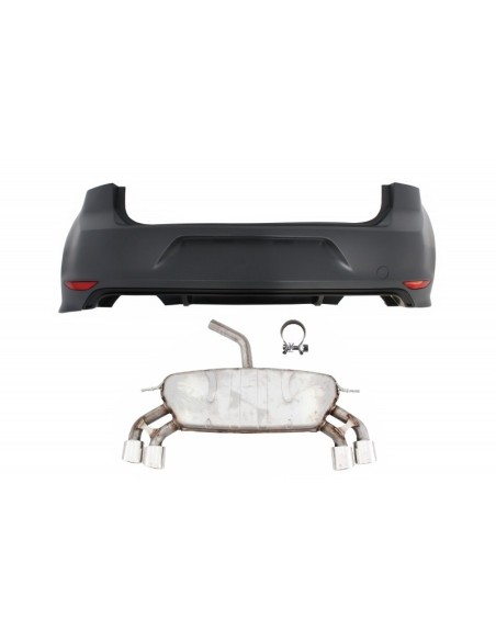 Paraurti posteriore w/ sistema di scarico completo per VW Golf 7 VII MK7 (13-17)Design