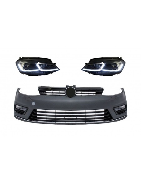 Paraurti anteriore e fari a LED w/ luci di svolta dinamiche sequenziali per VW Golf VII 7 (13-17) R-Line Look