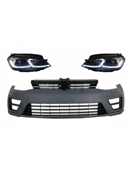 Paraurti anteriore w/ LED fari sequenziale dinamico luci di svolta per VW Golf VII 7 (13-17) R-Line Look