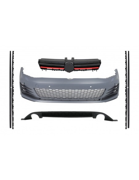 Kit per VW Golf 7 VII (13-16) GTI Look w/ anteriore Griglia laterali gonne e diffusore posteriore