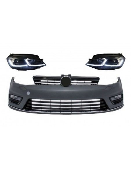 Paraurti anteriore e fari a LED per VW Golf 7 VII RHD Facelift G7.5Line Look Luci di svolta dinamiche sequenziali