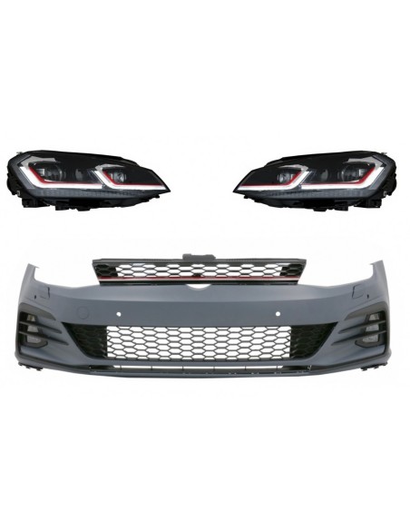 Paraurti anteriore per VW Golf VII 7 (13-17) w/ LED Fari sequenziali Dynamic Turning Lights 7.5